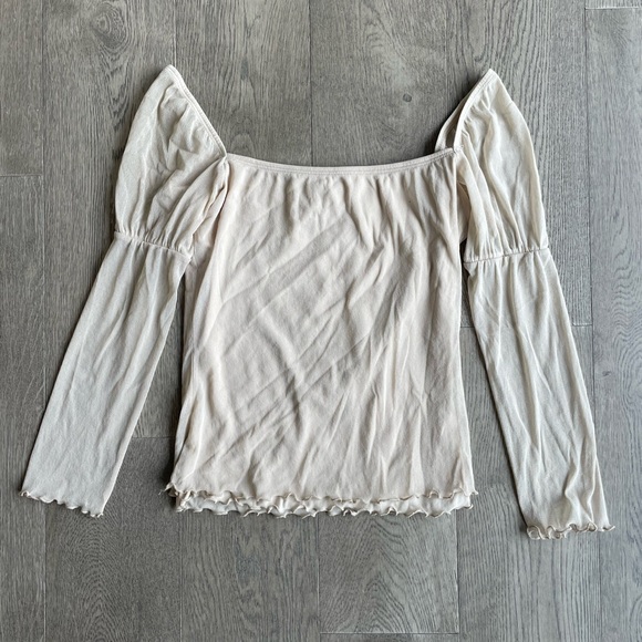 Suzy sheer lace babydoll mesh long sleeve top - Picture 1 of 3